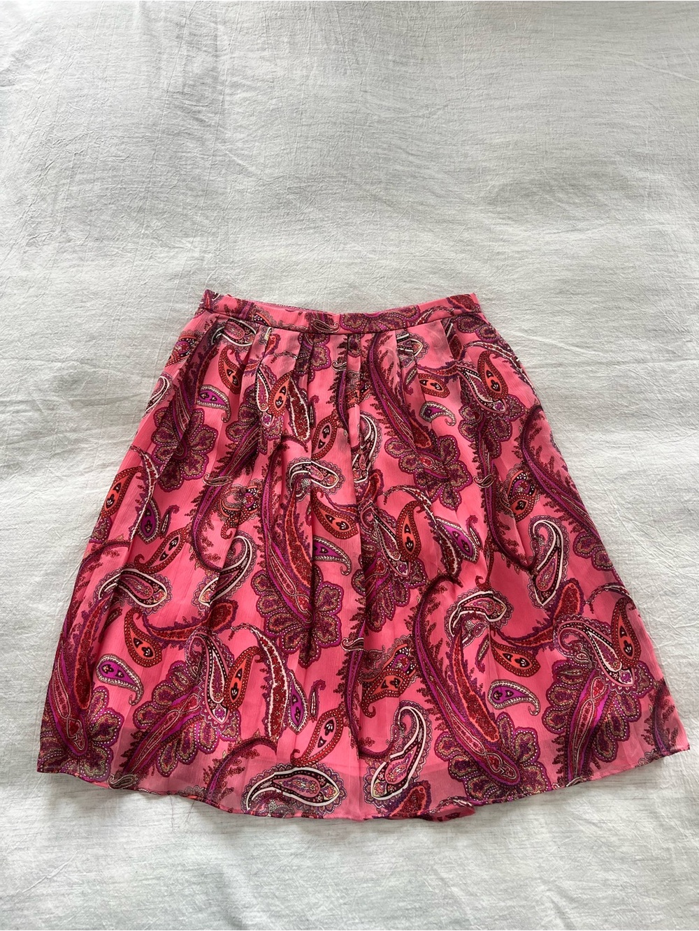 J. Crew Pink Paisley Skirt